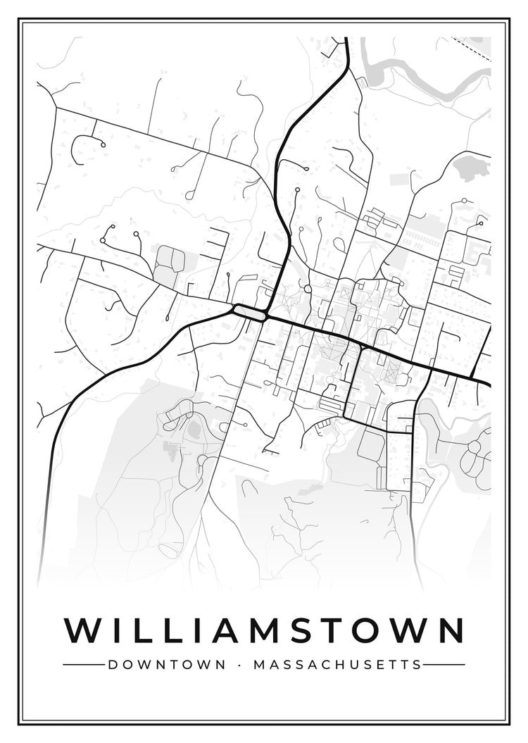 Williamstown Downtown Street Map Poster