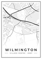Street map poster of Wilmington village centre, Kent