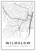 Street map poster of Wilmslow town centre, Cheshire