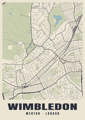 Wimbledon Heritage Street Map Poster