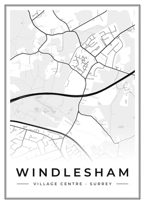 Windlesham Village Centre Street Map Poster