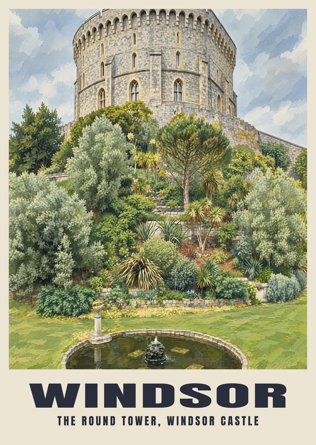 The Round Tower, Windsor Castle poster, British Heritage style