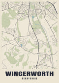Street map poster of Wingerworth, Derbyshire