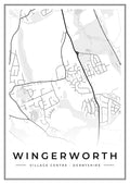 Street map poster of Wingerworth village centre, Derbyshire