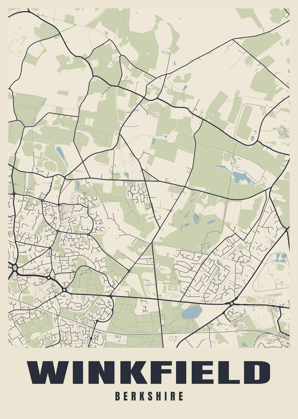 Street map poster of Winkfield, Berkshire