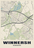 Street map poster of Winnersh, Berkshire