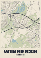 Street map poster of Winnersh, Berkshire