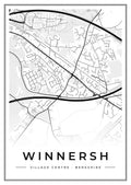 Street map poster of Winnersh village centre, Berkshire