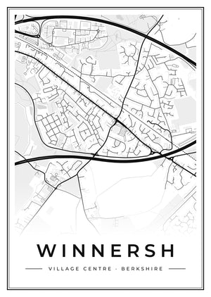 Winnersh Village Centre Street Map Poster