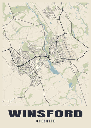 Winsford Street Map Poster