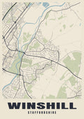 Street map poster of Winshill, Staffordshire