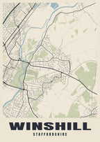 Street map poster of Winshill, Staffordshire