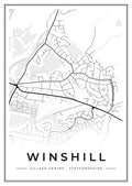 Street map poster of Winshill village centre, Staffordshire