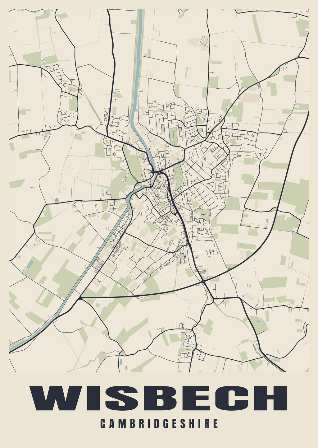 Street map poster of Wisbech, Cambridgeshire