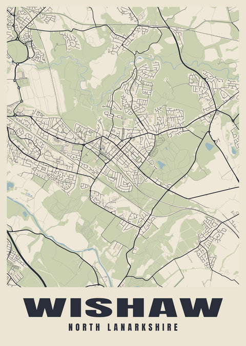 Wishaw Street Map Poster