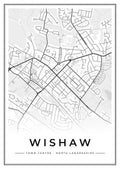 Street map poster of Wishaw town centre, North Lanarkshire