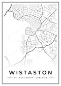 Street map poster of Wistaston village centre, Cheshire