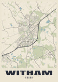 Street map poster of Witham, Essex