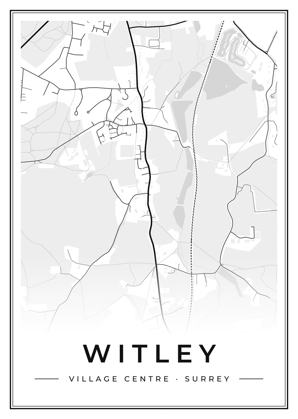 Witley Village Centre Street Map Poster