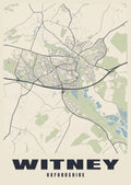 Street map poster of Witney, Oxfordshire