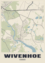 Street map poster of Wivenhoe, Essex