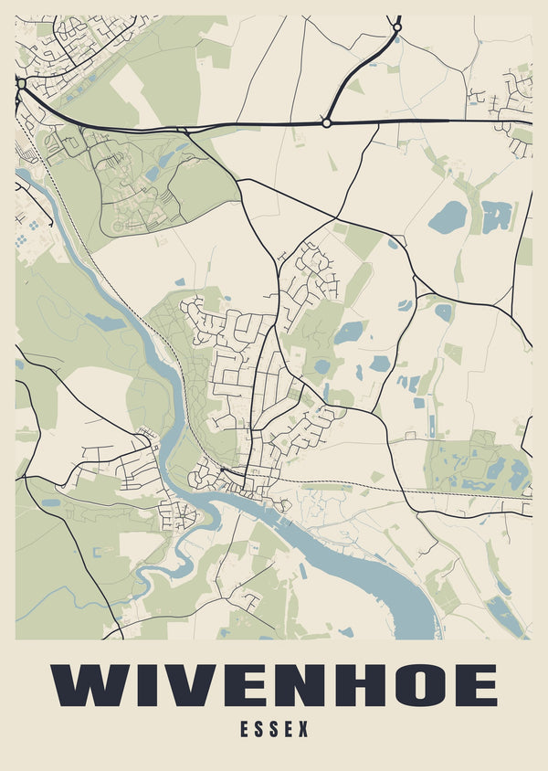 Wivenhoe Street Map Poster