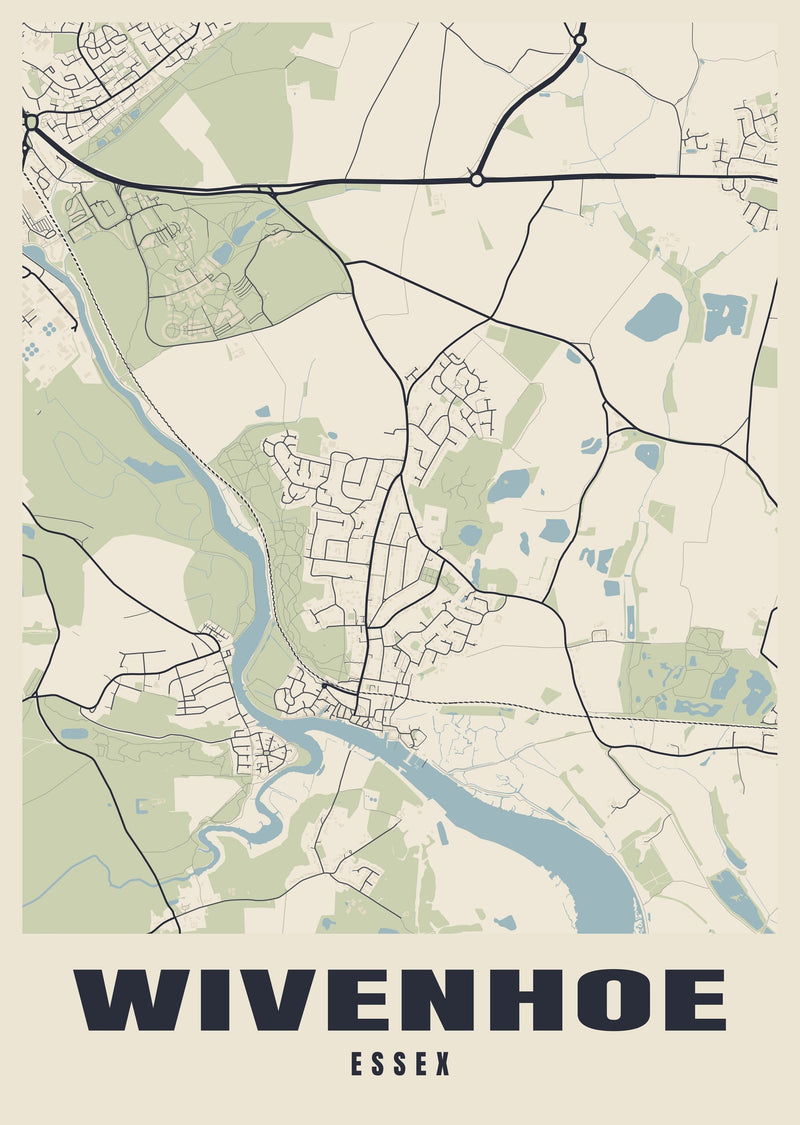 Wivenhoe Street Map Poster