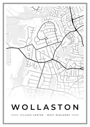 Wollaston Village Centre Street Map Poster