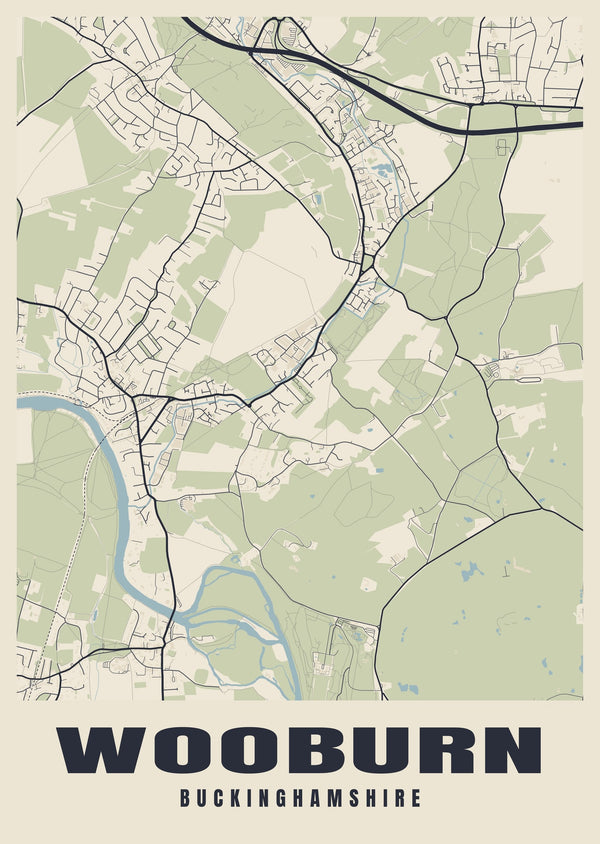 Wooburn Street Map Poster