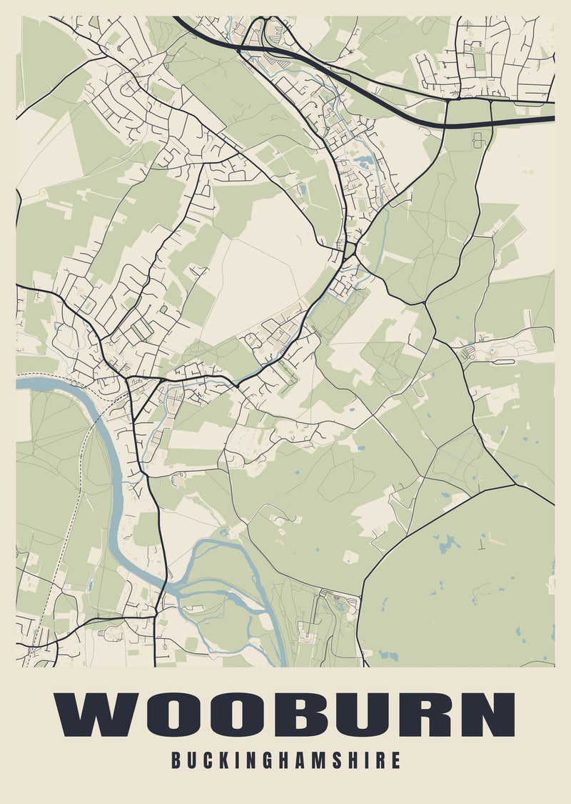 Wooburn Street Map Poster