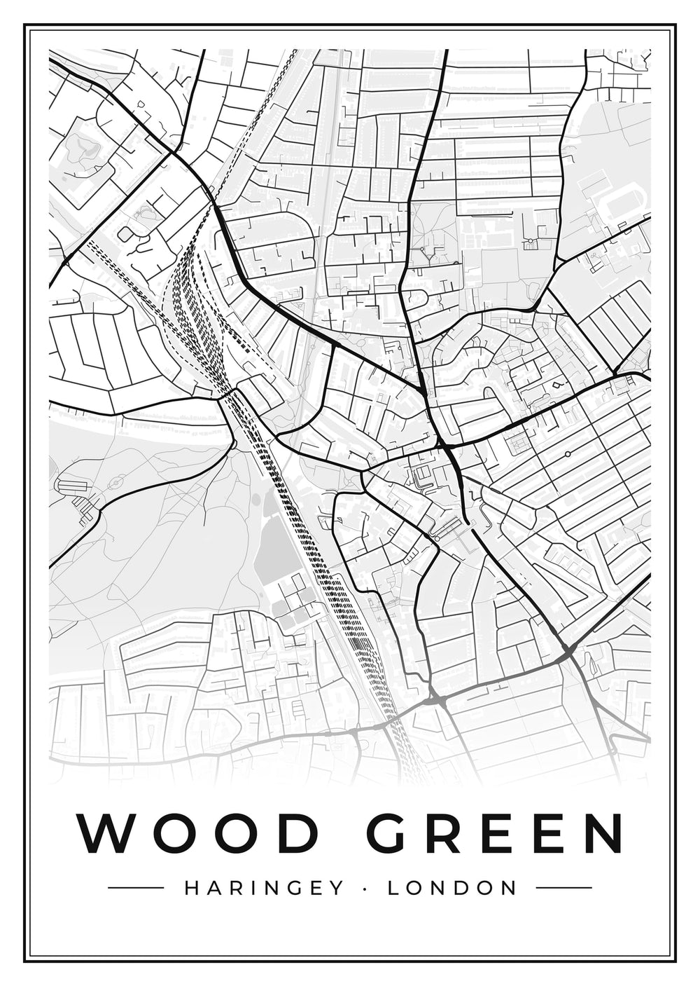 Wood Green Street Map Poster
