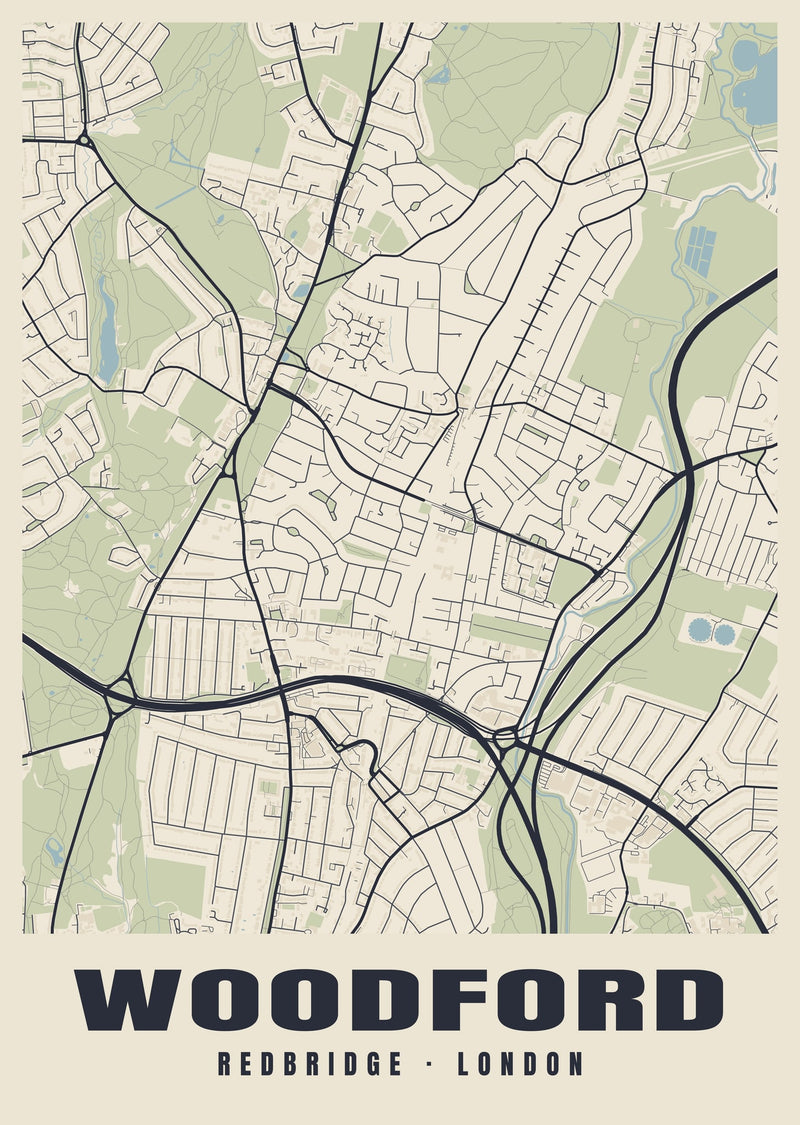 Woodford Heritage Street Map Poster
