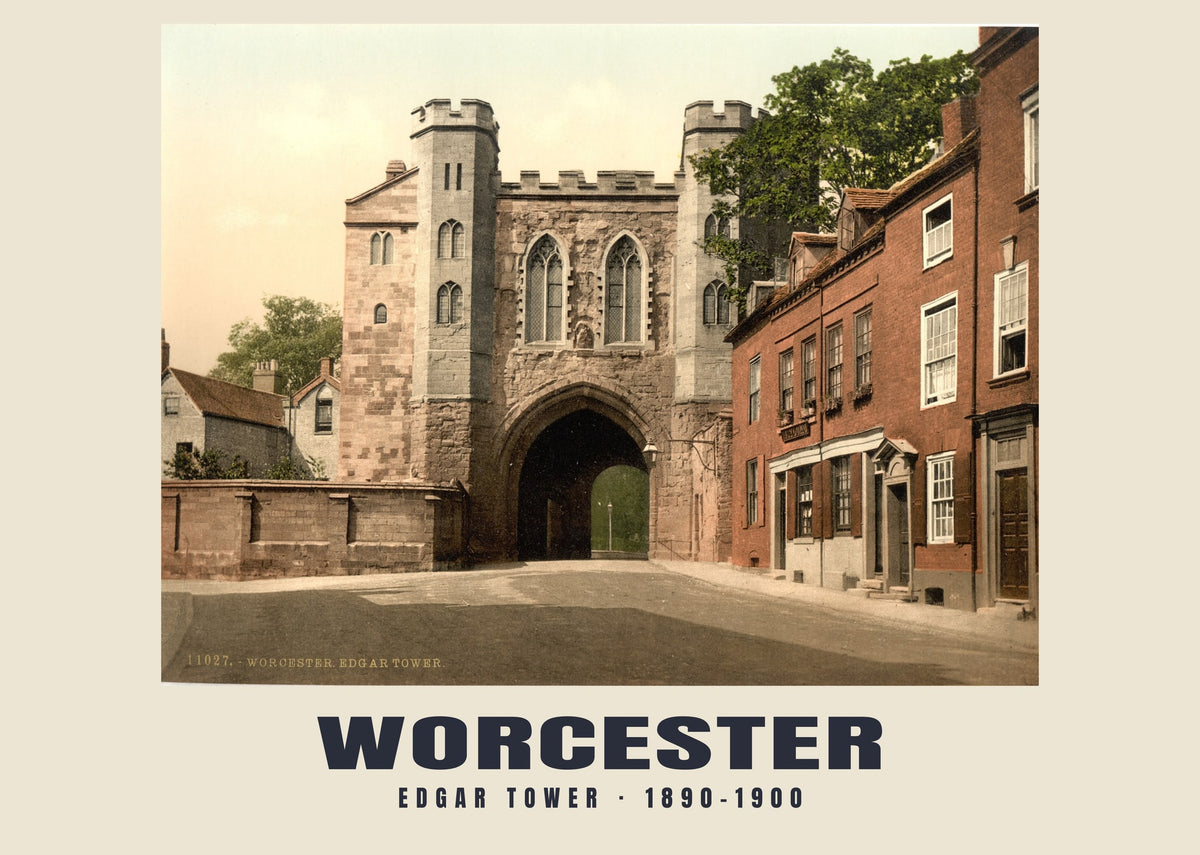 Edgar Tower, Worcester — Vintage photochrom print, 1890–1900