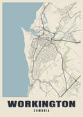 Street map poster of Workington, Cumbria