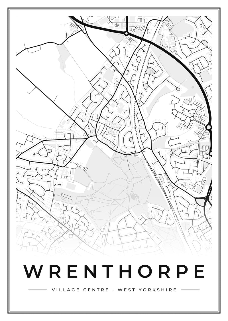 Wrenthorpe Village Centre Street Map Poster