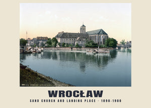 Sand Church and Landing Place, Wrocław — 1890–1900 · Vintage photochrom print