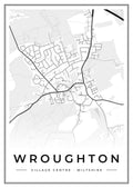 Street map poster of Wroughton village centre, Wiltshire
