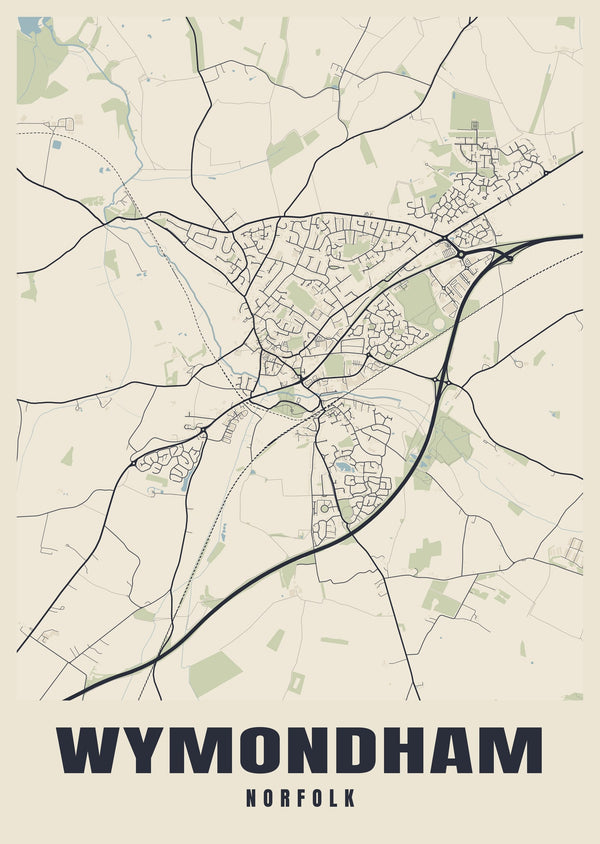 Wymondham Street Map Poster