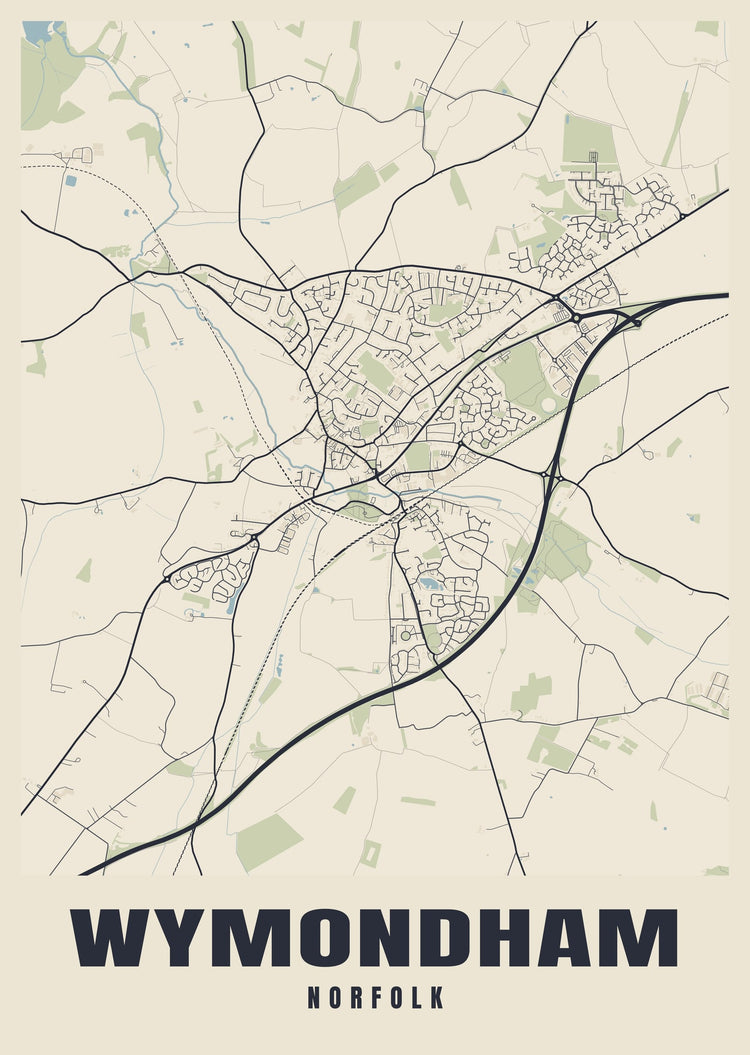 Wymondham Street Map Poster