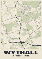 Street map poster of Wythall, Worcestershire