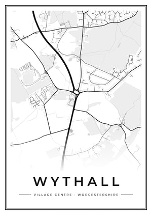 Wythall Village Centre Street Map Poster