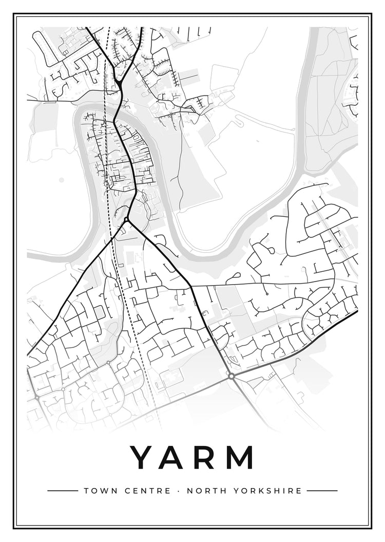 Yarm Town Centre Street Map Poster