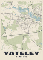 Street map poster of Yateley, Hampshire