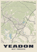 Street map poster of Yeadon, West Yorkshire