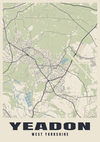 Street map poster of Yeadon, West Yorkshire