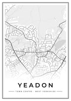 Street map poster of Yeadon town centre, West Yorkshire