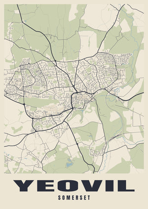 Yeovil Street Map Poster