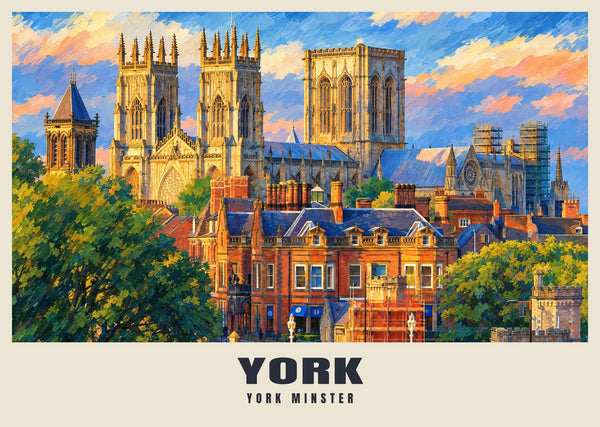 Affiche à la gouache de York Minster