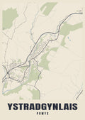 Street map poster of Ystradgynlais, Powys