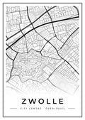 Street map poster of Zwolle city centre, Overijssel